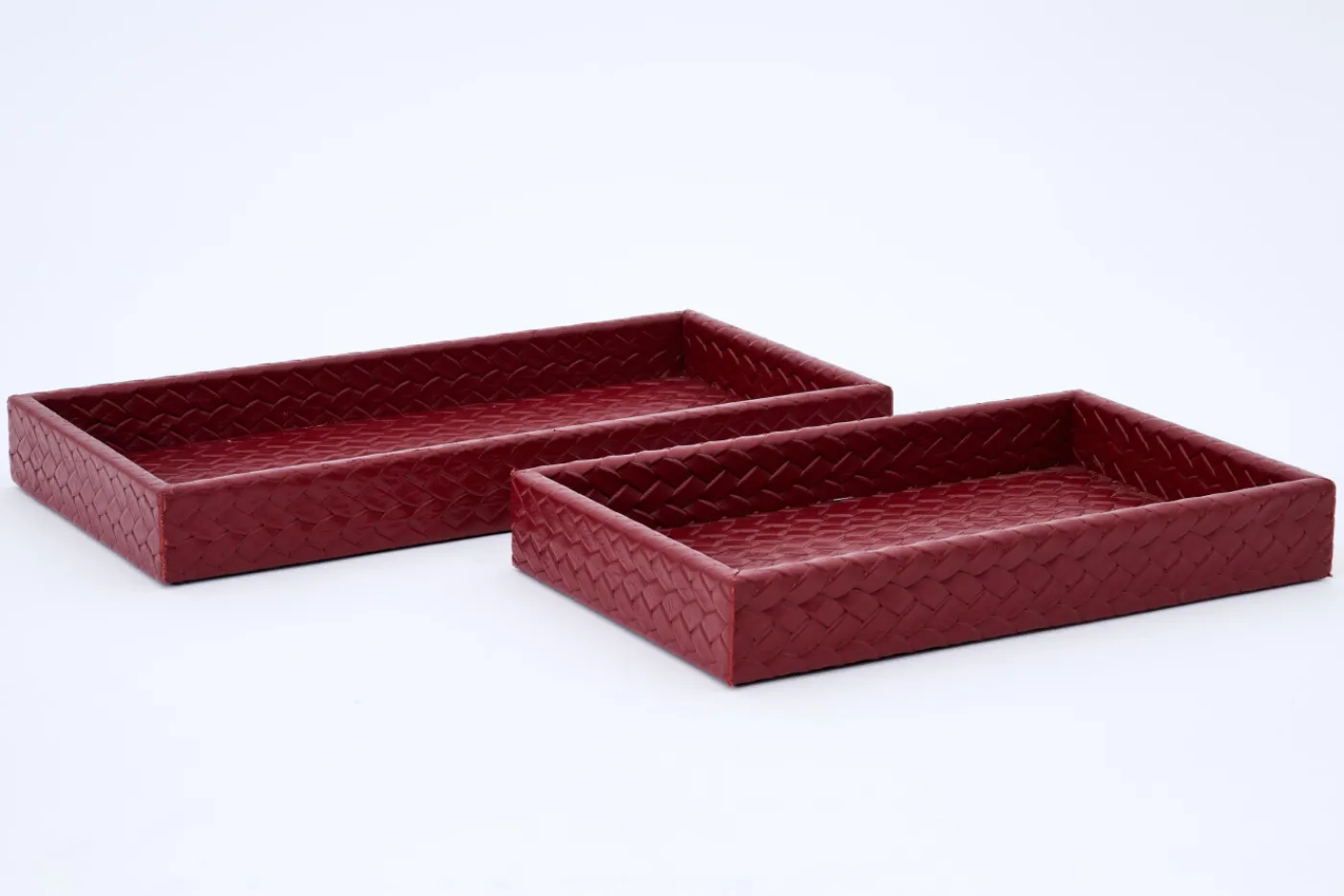 Plateaux|Accessoires<Flamant CLAYTON, plateau, cuir, rectangulaire, S Rouge