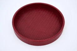 Plateaux|Accessoires<Flamant CLAYTON, plateau, cuir, rond Rouge