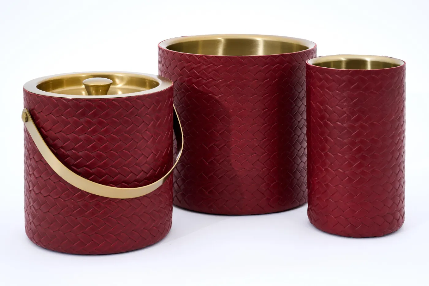 Ustensiles De Service Et De Cuisine|Accessoires<Flamant CLAYTON, seau à glace, cuir Rouge