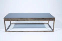 Tables De Salon|Tables De Salon<Flamant COMINO, table basse, rectangulaire, métal et verre Brun