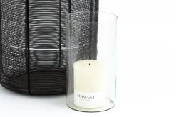 Porte Bougie, Chauffe-Plats Et Photophores|Porte Bougie, Chauffe-Plats Et Photophores<Flamant CORTONA, photophore, fer et verre, L Noir