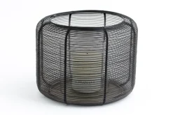 Porte Bougie, Chauffe-Plats Et Photophores|Porte Bougie, Chauffe-Plats Et Photophores<Flamant CORTONA, photophore, fer et verre, M Noir