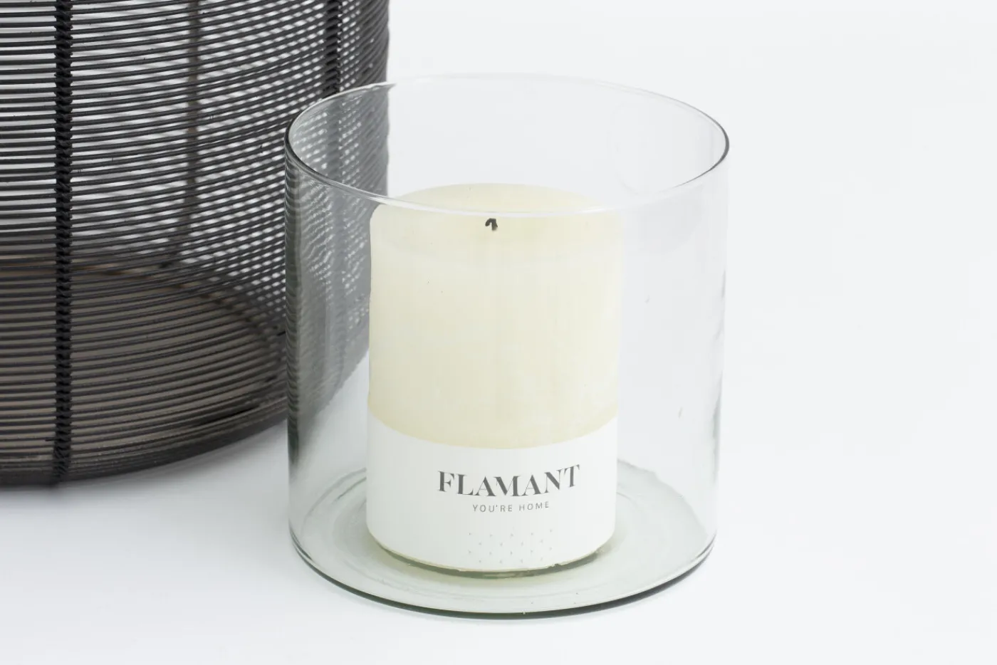Porte Bougie, Chauffe-Plats Et Photophores|Porte Bougie, Chauffe-Plats Et Photophores<Flamant CORTONA, photophore, fer et verre, M Noir
