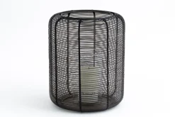 Porte Bougie, Chauffe-Plats Et Photophores|Porte Bougie, Chauffe-Plats Et Photophores<Flamant CORTONA, photophore, fer et verre, S Noir