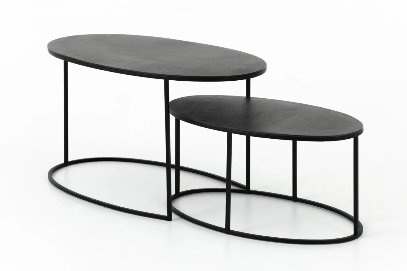 Tables De Salon|Tables De Salon<Flamant COSITO, table basse, ovale, métal, set de 2 Noir
