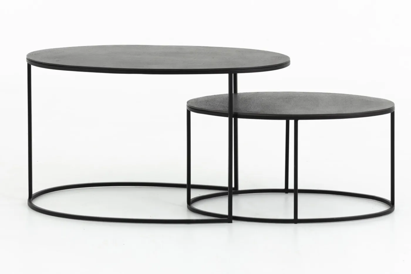 Tables De Salon|Tables De Salon<Flamant COSITO, table basse, ovale, métal, set de 2 Noir