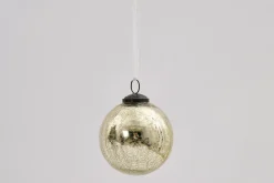 Boules De Noël|Boules De Noël<Flamant CRACKLE, boule de Noël, light gold, L Or