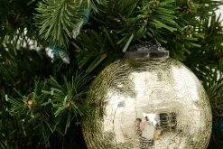 Boules De Noël|Boules De Noël<Flamant CRACKLE, boule de Noël, light gold, L Or