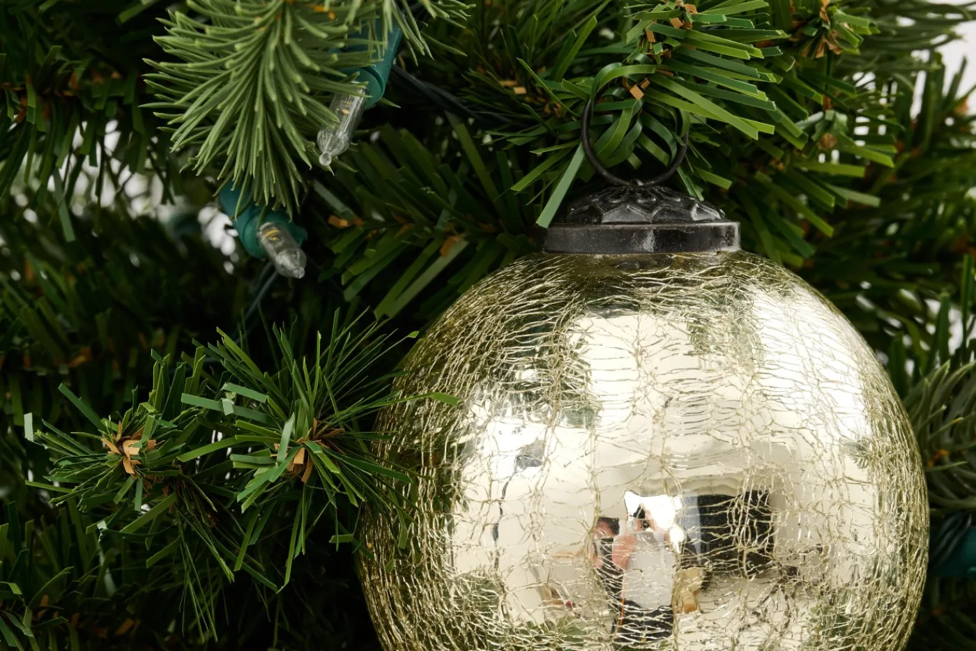 Boules De Noël|Boules De Noël<Flamant CRACKLE, boule de Noël, light gold, L Or