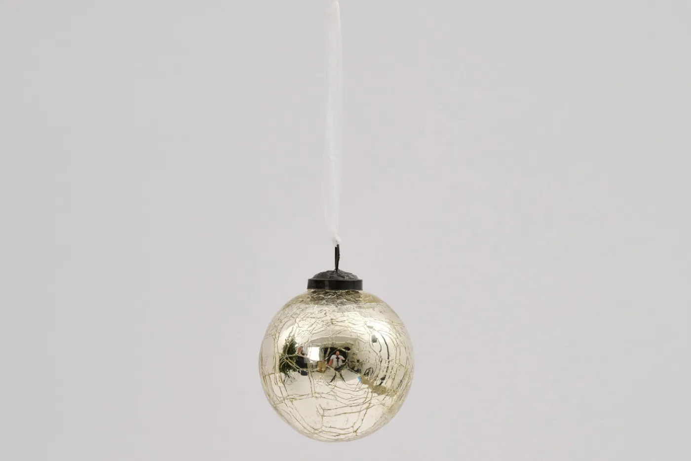 Boules De Noël|Boules De Noël<Flamant CRACKLE, boule de Noël, light gold, S Or