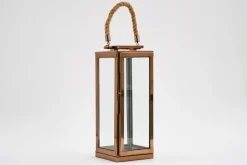 Lanternes|Décoration<Flamant CRAIG, lanterne, laiton i et verre, L Brun