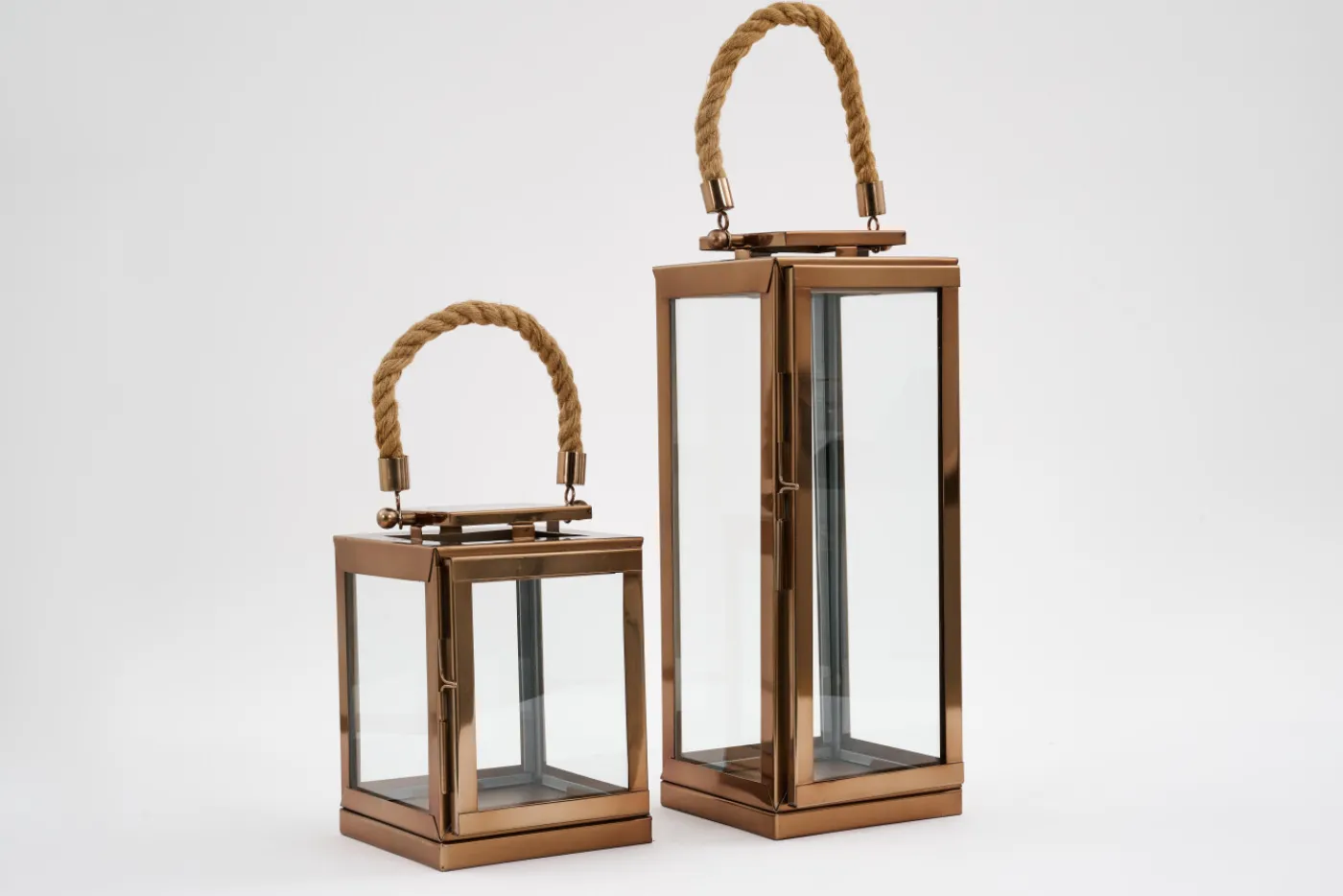 Lanternes|Décoration<Flamant CRAIG, lanterne, laiton i et verre, L Brun