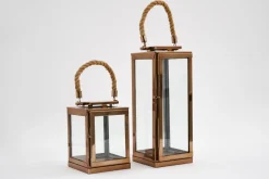 Lanternes|Décoration<Flamant CRAIG, lanterne, laiton i et verre, S Brun