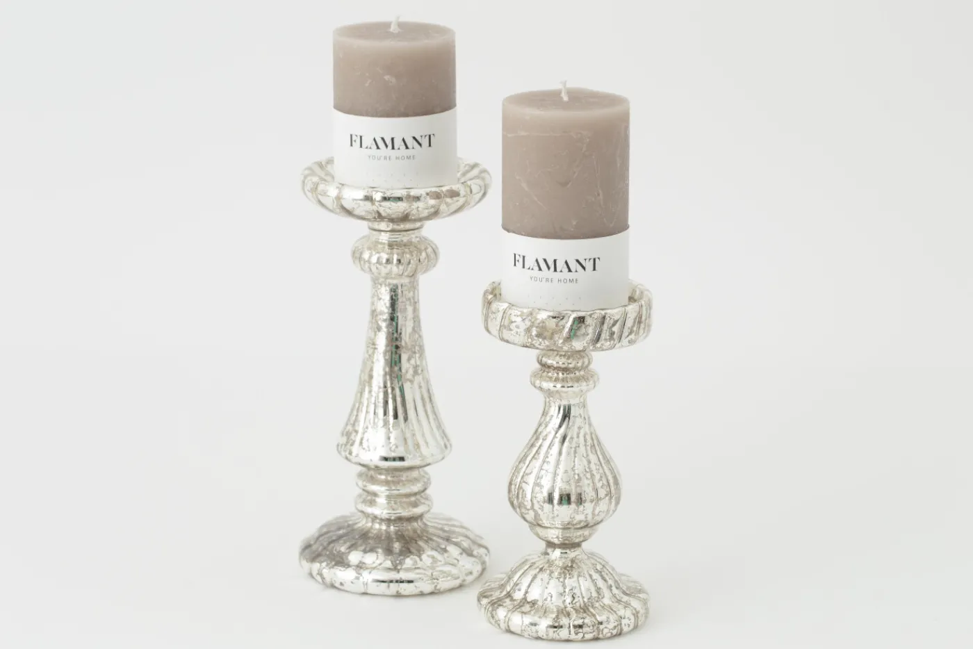 Chandeliers|Chandeliers<Flamant DANTON, bougeoir, verre mercuré, S, avec leds Argent