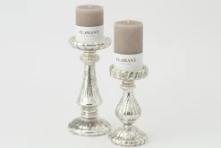 Chandeliers|Chandeliers<Flamant DANTON, bougeoir, verre mercuré, L, avec leds Argent