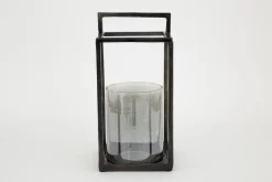 Lanternes|Décoration<Flamant DENNY, lanterne, aluminium et verre, S Gris