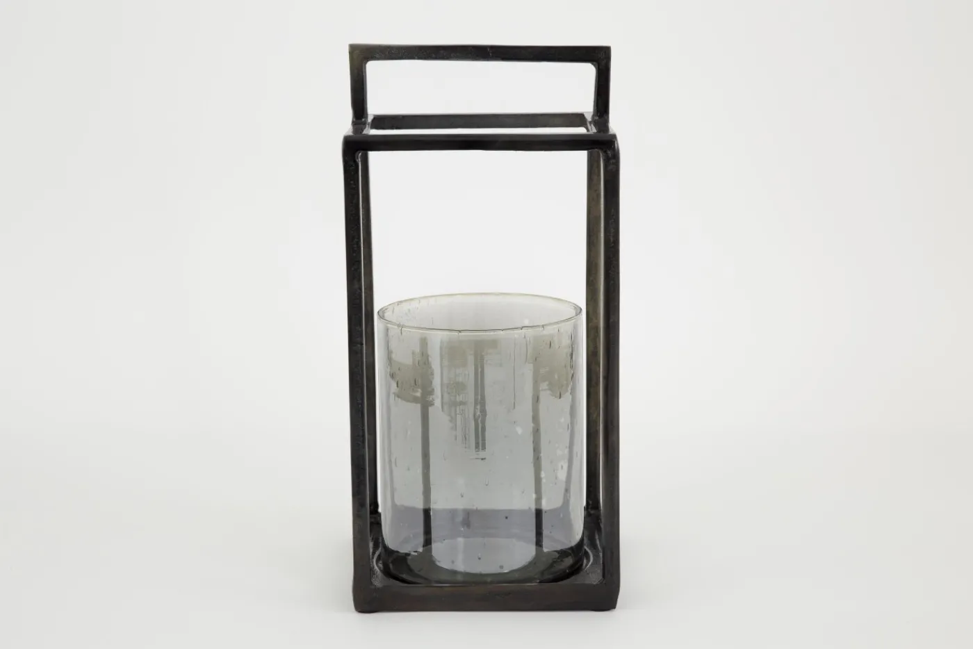 Lanternes|Décoration<Flamant DENNY, lanterne, aluminium et verre, S Gris