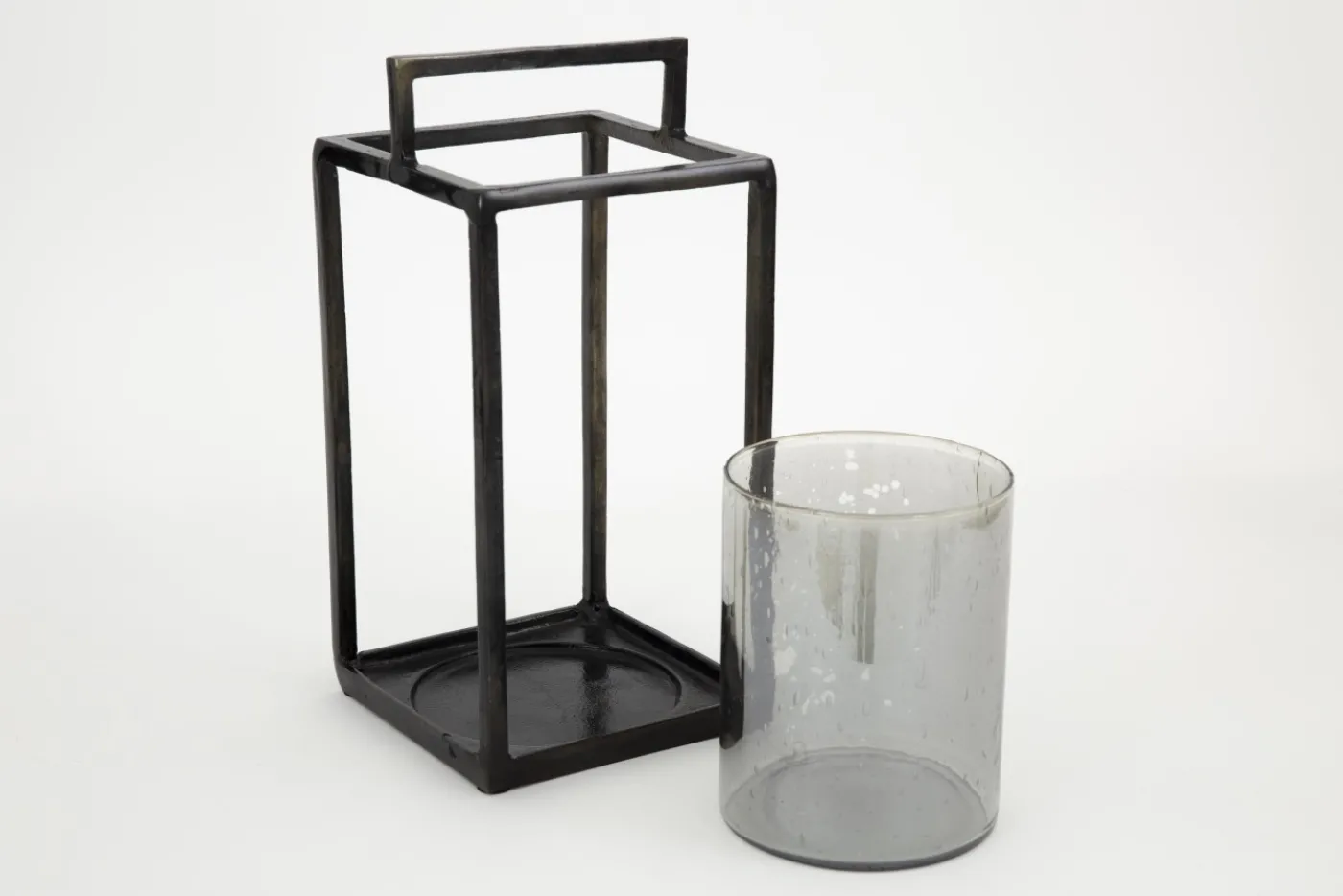 Lanternes|Décoration<Flamant DENNY, lanterne, aluminium et verre, S Gris