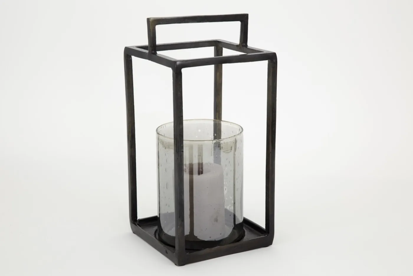 Lanternes|Décoration<Flamant DENNY, lanterne, aluminium et verre, S Gris