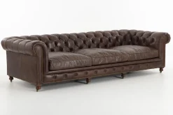 Canapés|Sièges<Flamant EDINBURGH, canapé, chesterfield, cuir, marron foncé, 4 places Brun