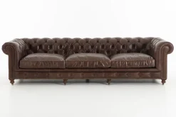 Canapés|Sièges<Flamant EDINBURGH, canapé, chesterfield, cuir, marron foncé, 4 places Brun