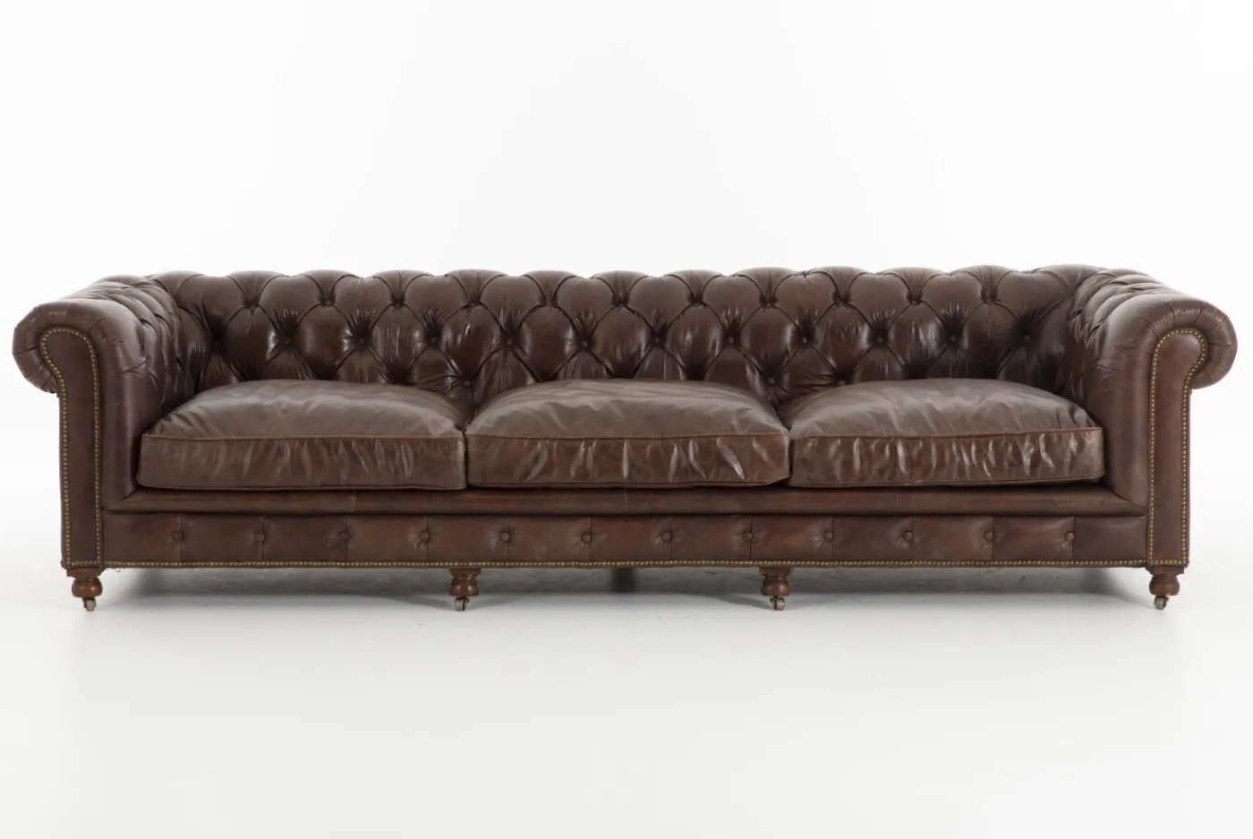Canapés|Sièges<Flamant EDINBURGH, canapé, chesterfield, cuir, marron foncé, 4 places Brun