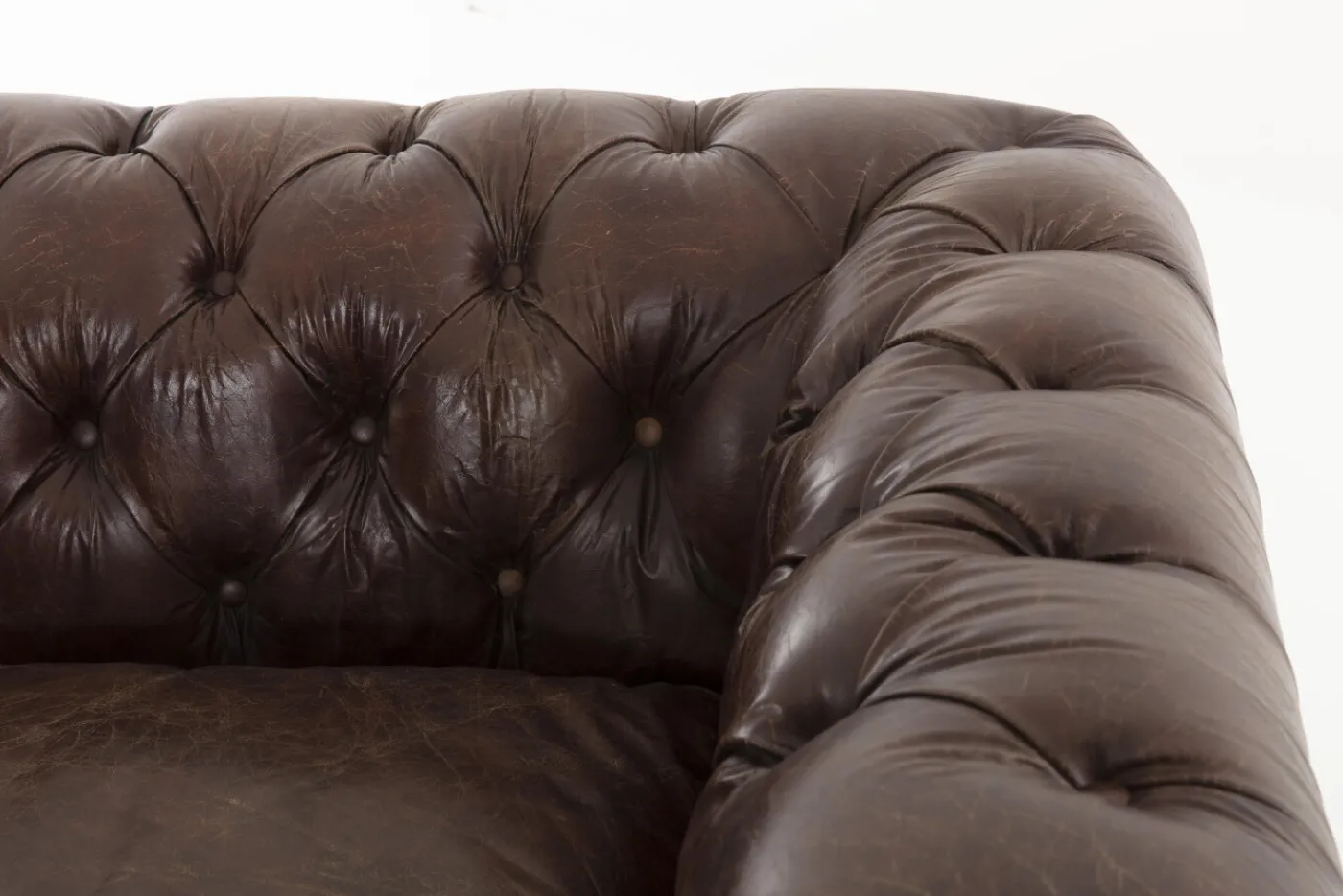 Canapés|Sièges<Flamant EDINBURGH, canapé, chesterfield, cuir, marron foncé, 4 places Brun