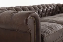 Canapés|Sièges<Flamant EDINBURGH, canapé, chesterfield, cuir, marron foncé, 4 places Brun
