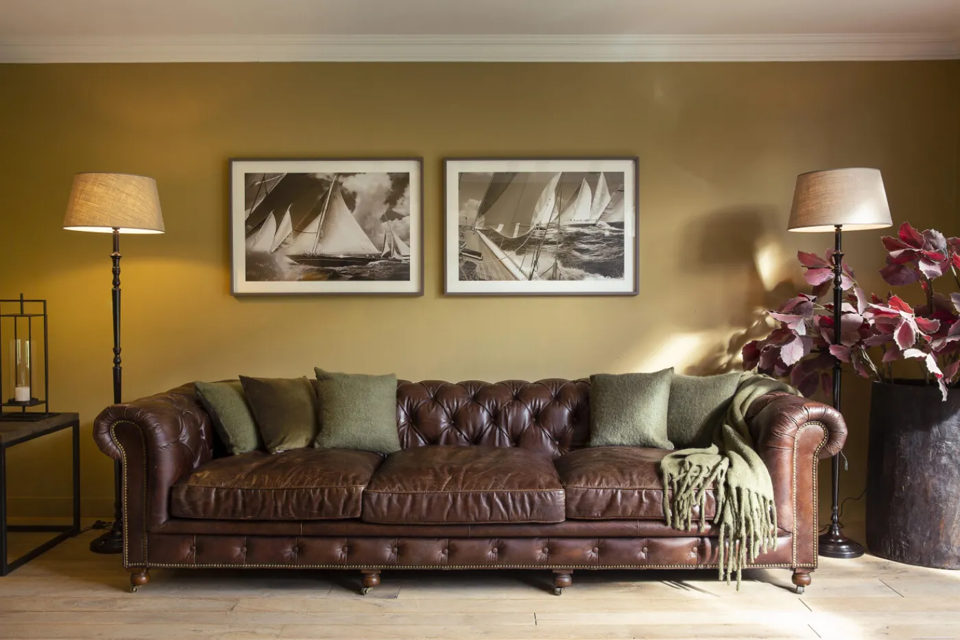 Canapés|Sièges<Flamant EDINBURGH, canapé, chesterfield, cuir, marron foncé, 4 places Brun