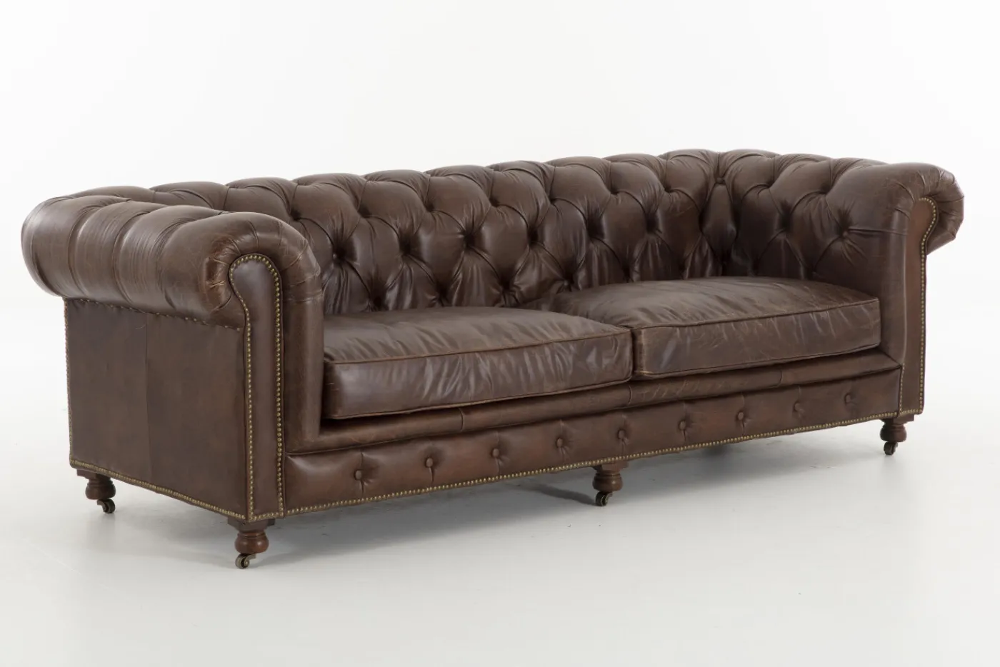 Canapés|Sièges<Flamant EDINBURGH, canapé, chesterfield, cuir, marron foncé, 3 places Brun