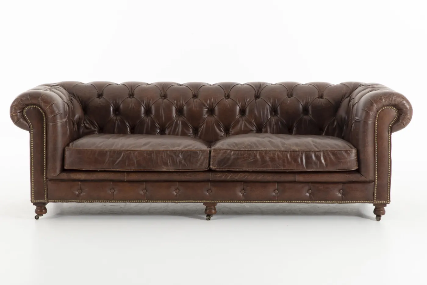 Canapés|Sièges<Flamant EDINBURGH, canapé, chesterfield, cuir, marron foncé, 3 places Brun