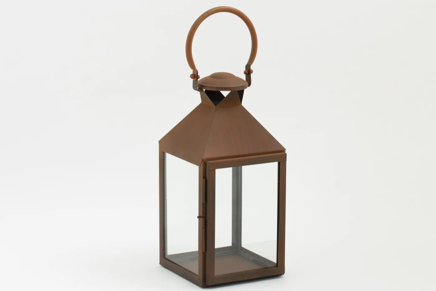 Lanternes|Décoration<Flamant ELLIS, lanterne, fer et verre, rouille, S Brun