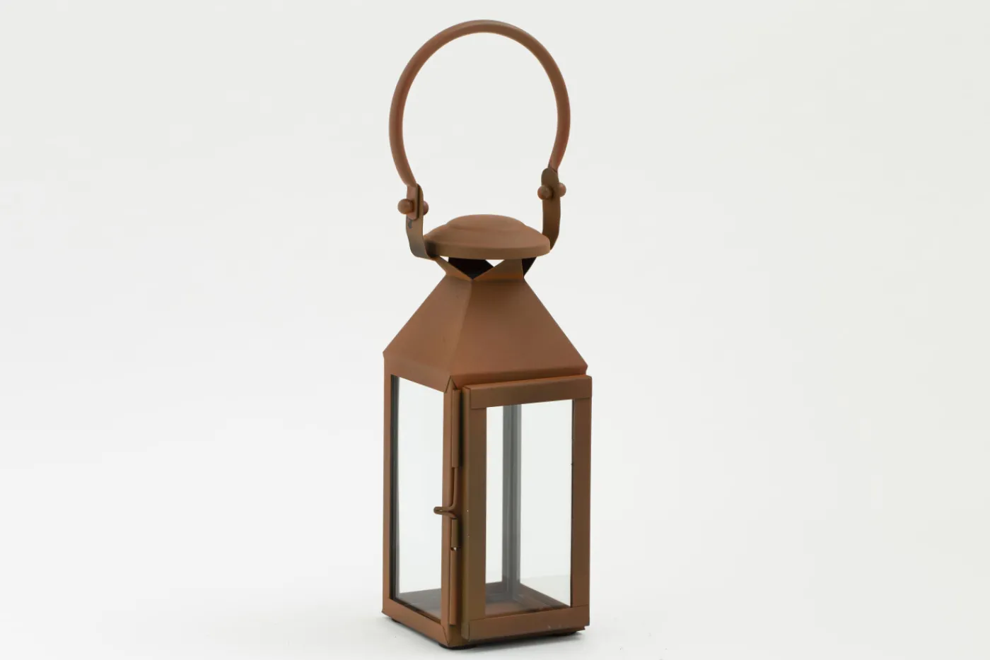 Lanternes|Décoration<Flamant ELLIS, lanterne, fer et verre, rouille, XS Brun