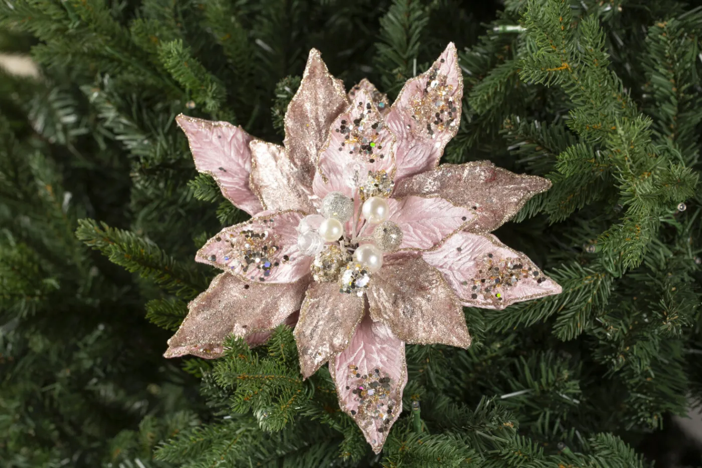 Décoration De Noël|Décoration De Noël<Flamant EMMA, poinsettia, avec pince Rose