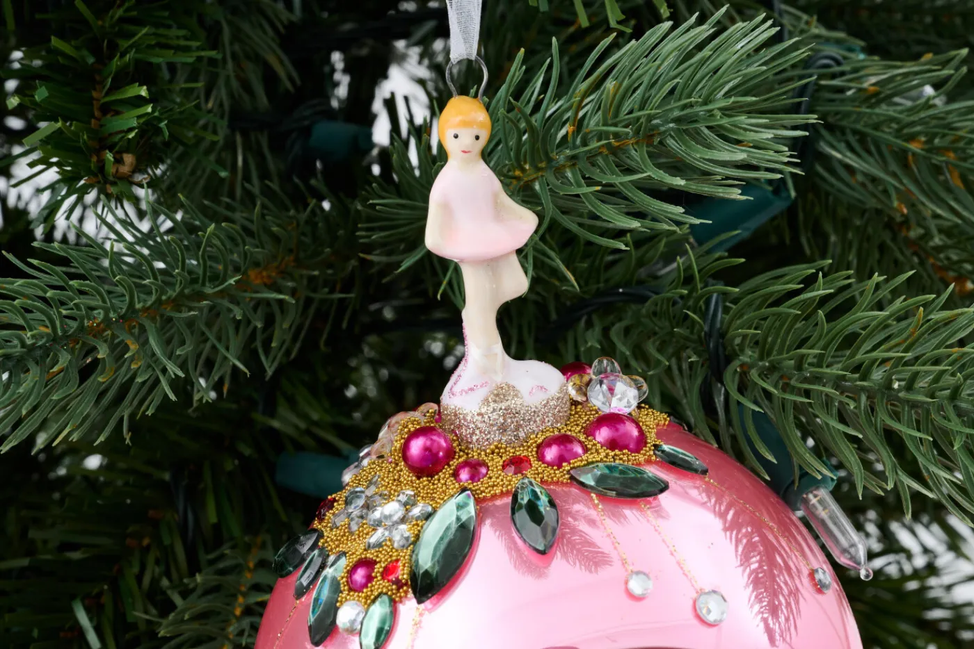 Boules De Noël|Boules De Noël<Flamant FIGAO, boule de Noël Rose