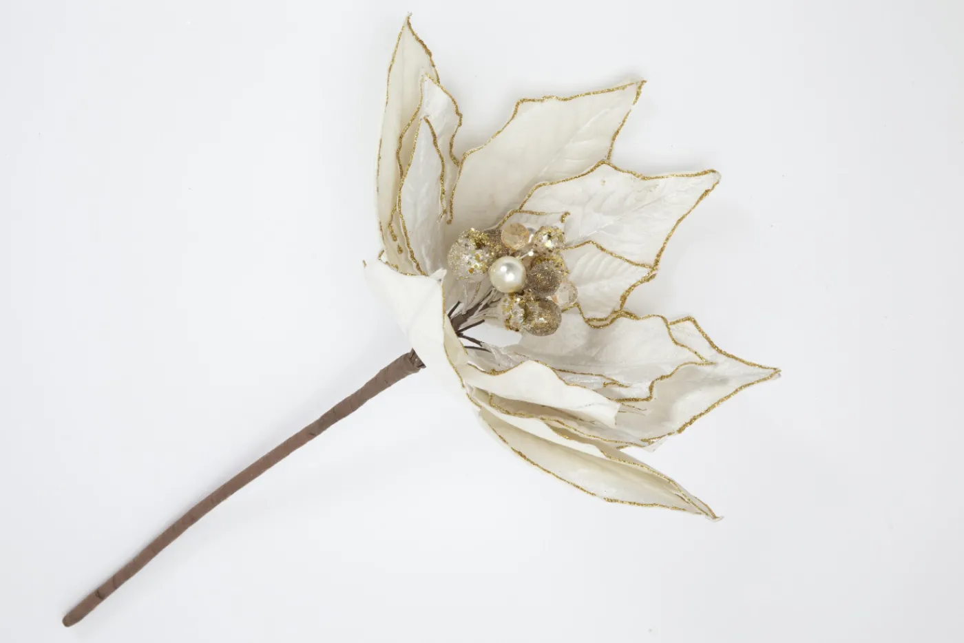 Décoration De Noël|Décoration De Noël<Flamant GIANNA, poinsettia Blanccassé