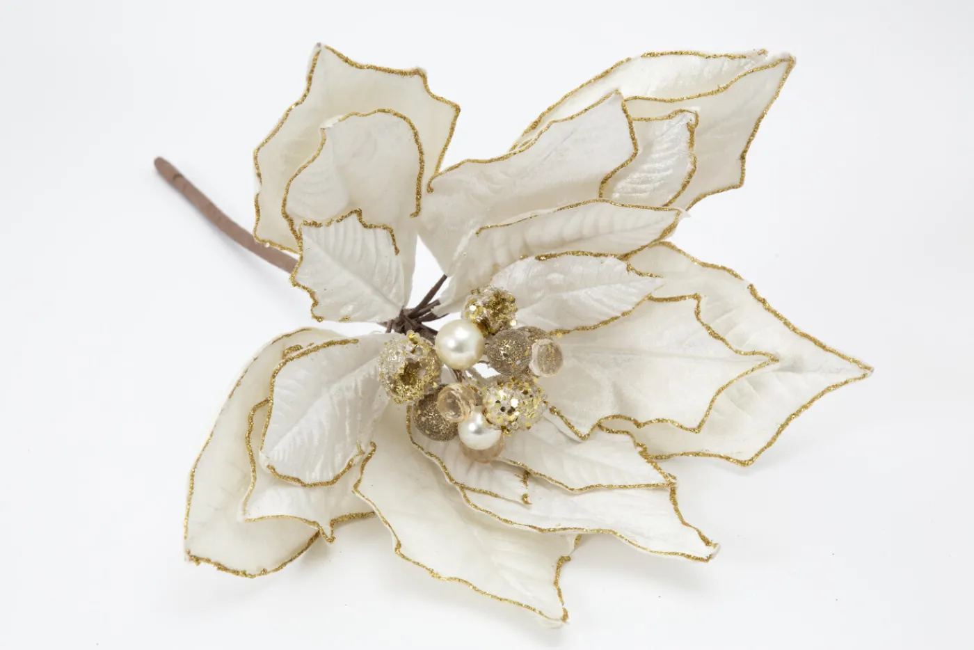 Décoration De Noël|Décoration De Noël<Flamant GIANNA, poinsettia Blanccassé