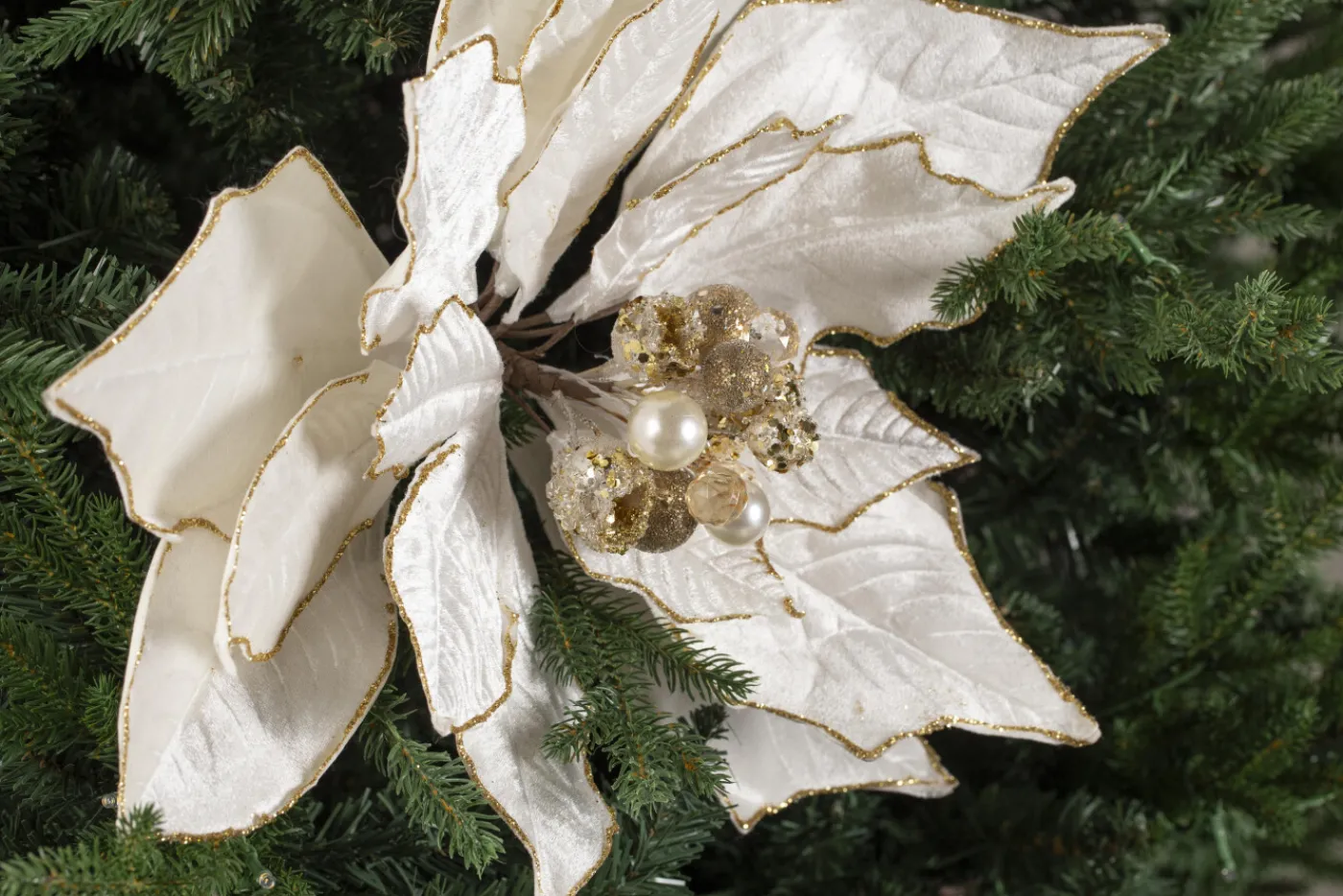 Décoration De Noël|Décoration De Noël<Flamant GIANNA, poinsettia Blanccassé