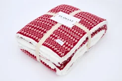 Plaids Et Couvre-Lits|Plaids Et Couvre-Lits<Flamant HERMAN, plaid, /blanc Rouge