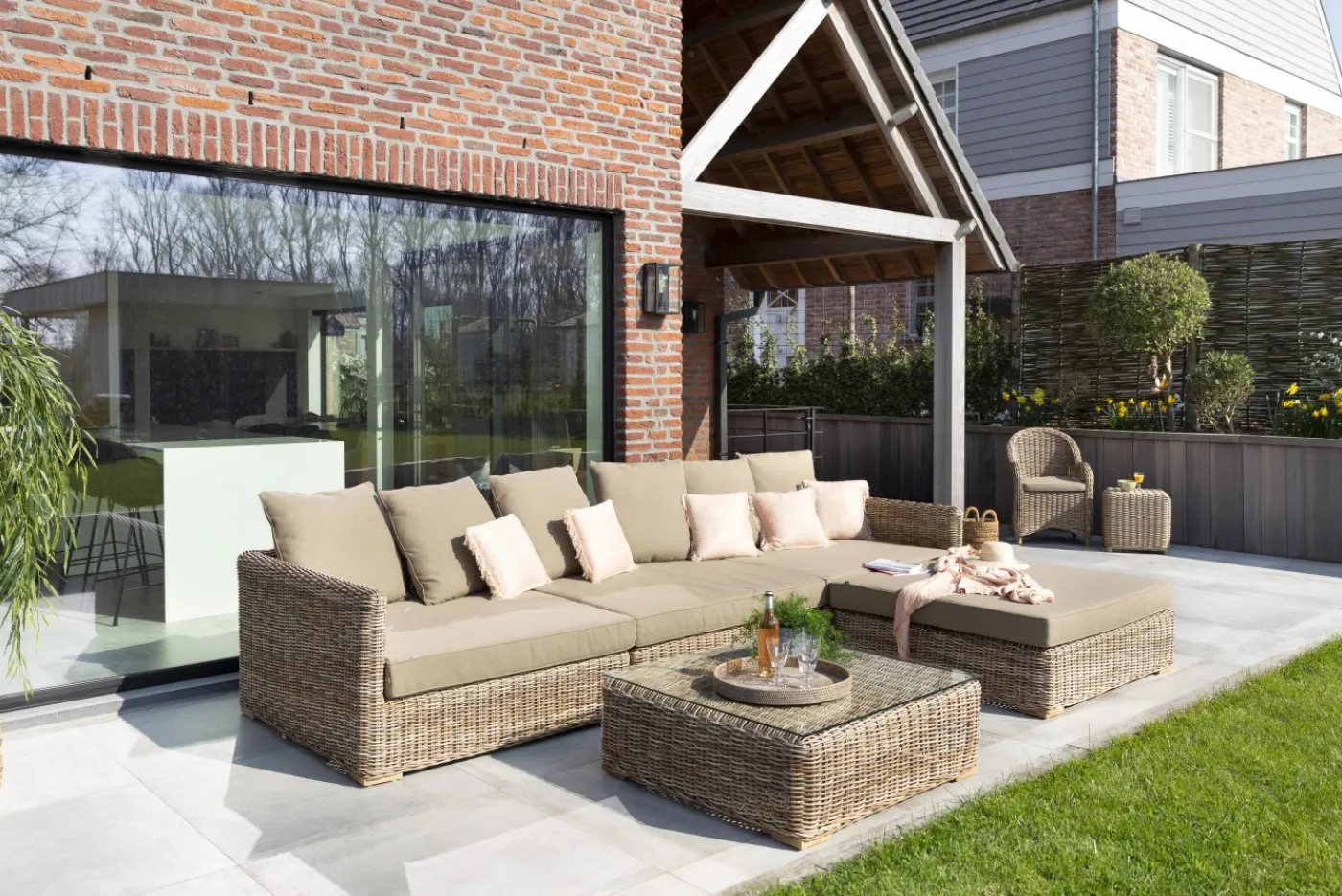 Banquettes|Fauteuils<Flamant HILLS, canapé de jardin, avec coussin + pouf Brun