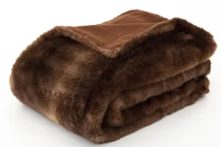Plaids Et Couvre-Lits|Plaids Et Couvre-Lits<Flamant HIROM, plaid, fausse fourrure Brun