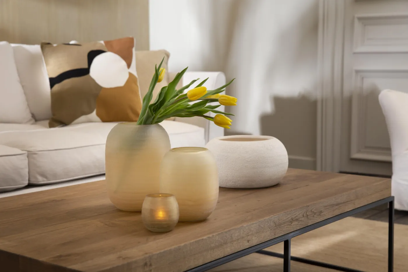 Pots Et Vases|Décoration<Flamant HOPE, vase, agrile Blanccassé