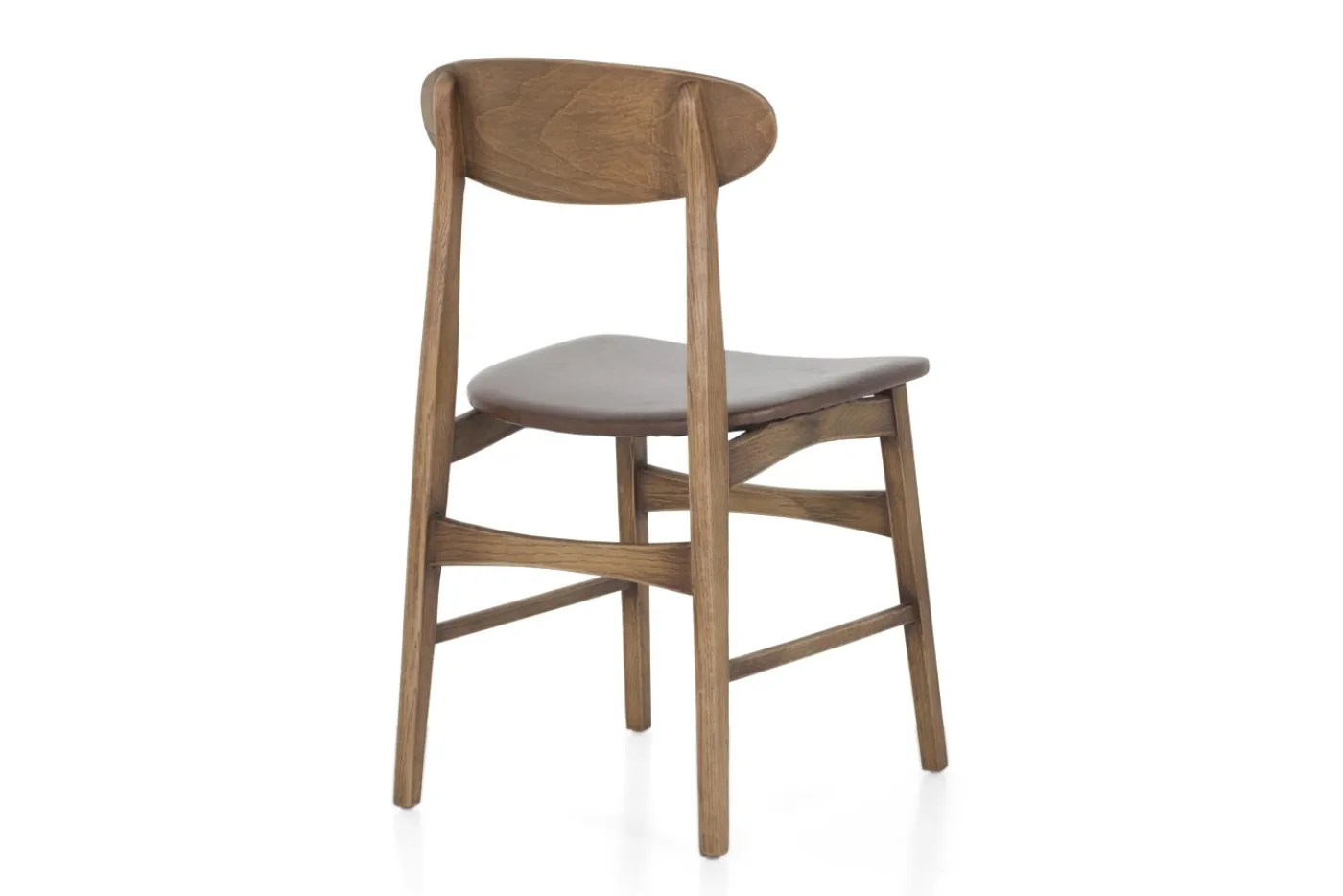 Chaises|Chaises<Flamant JOEL, chaise, chêne et siège en cuir Brun
