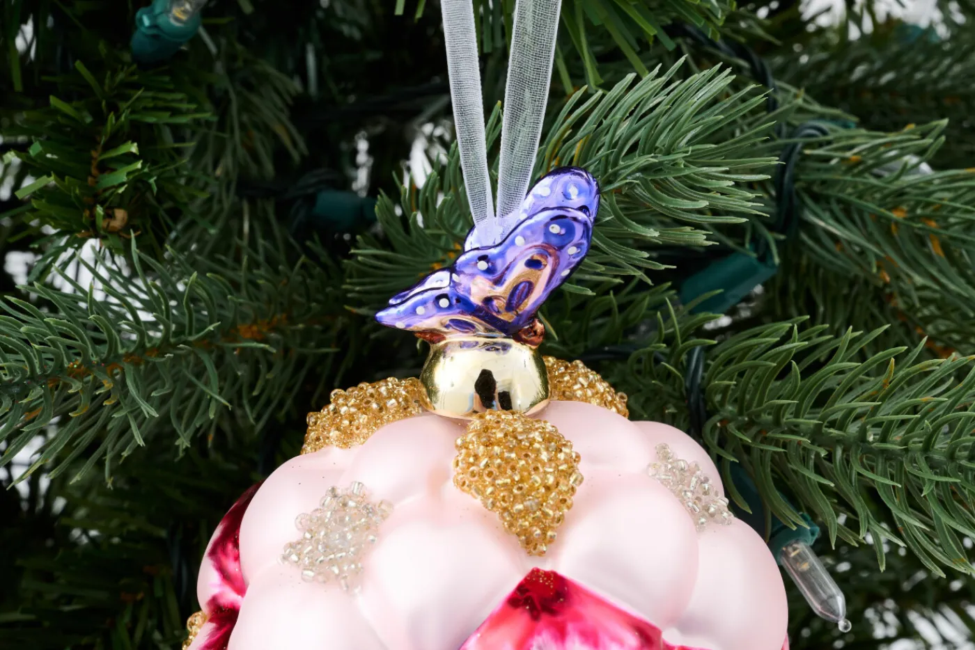 Boules De Noël|Boules De Noël<Flamant KADY, boule de Noël Rose
