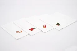 Serviettes|Textile<Flamant KAROLI, serviette, broderie, set de 4 Mixte