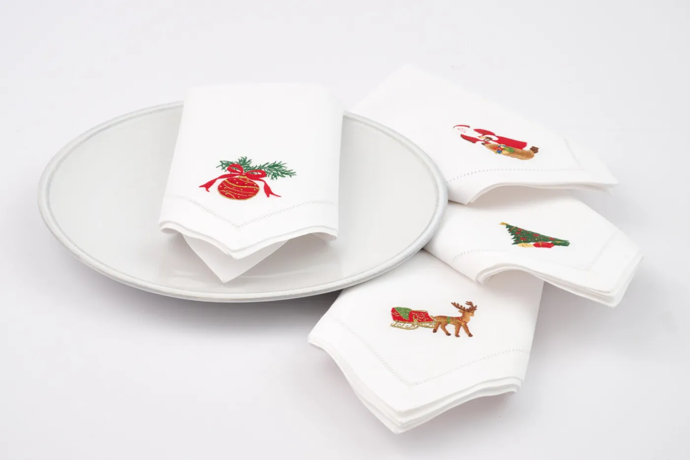 Serviettes|Textile<Flamant KAROLI, serviette, broderie, set de 4 Mixte