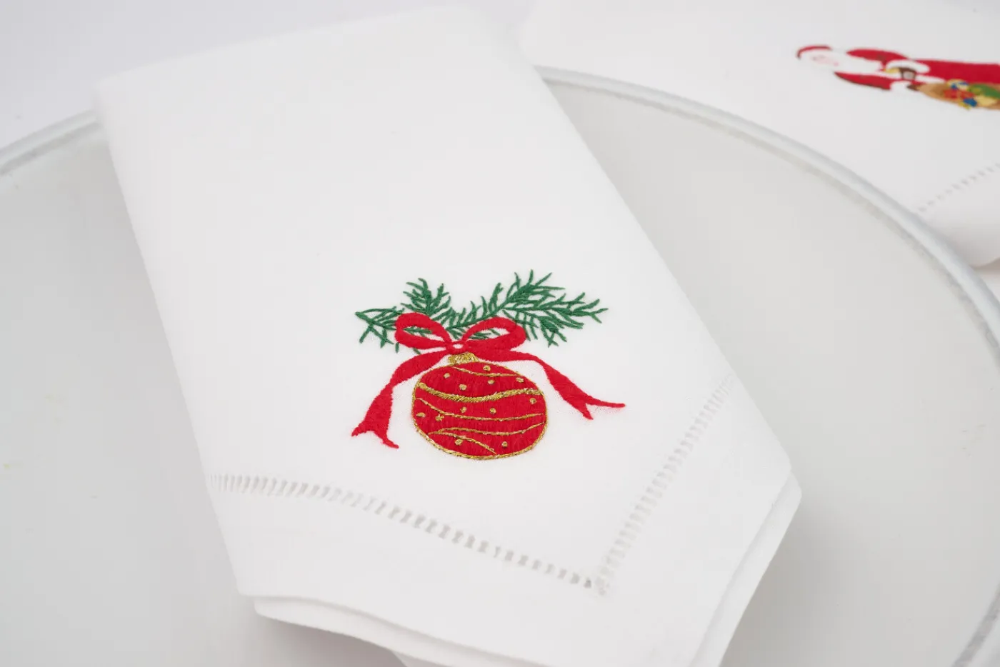 Serviettes|Textile<Flamant KAROLI, serviette, broderie, set de 4 Mixte