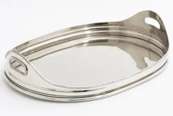 Plateaux|Accessoires<Flamant KATYA, plateau, ovale, nickel, L Argent