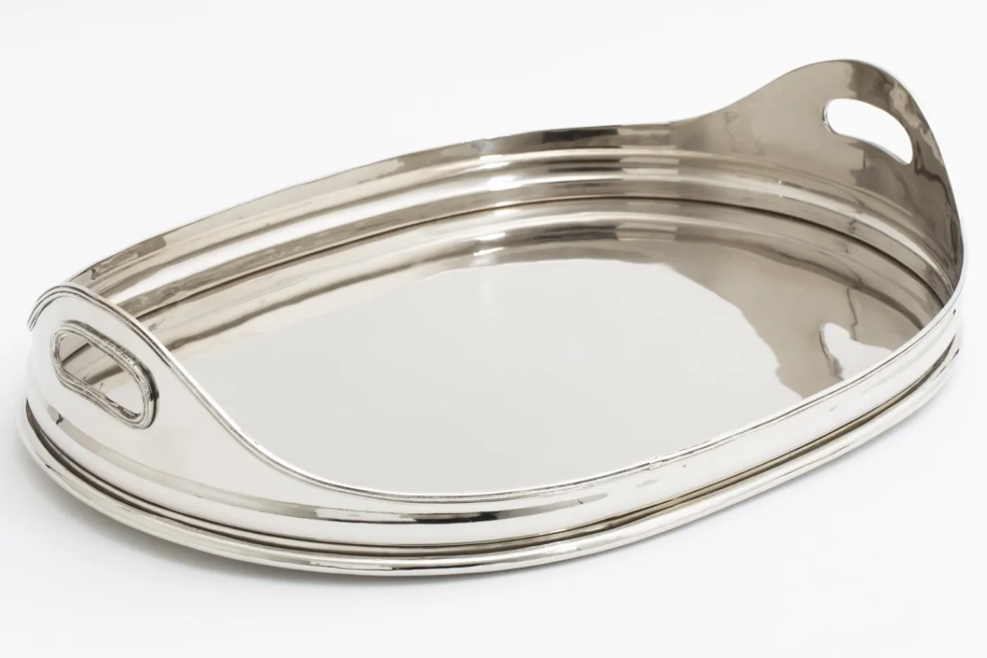Plateaux|Accessoires<Flamant KATYA, plateau, ovale, nickel, L Argent