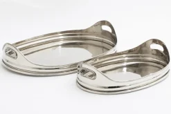 Plateaux|Accessoires<Flamant KATYA, plateau, ovale, nickel, L Argent